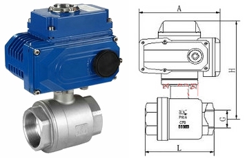 電動(dòng)螺紋球閥結(jié)構(gòu)圖